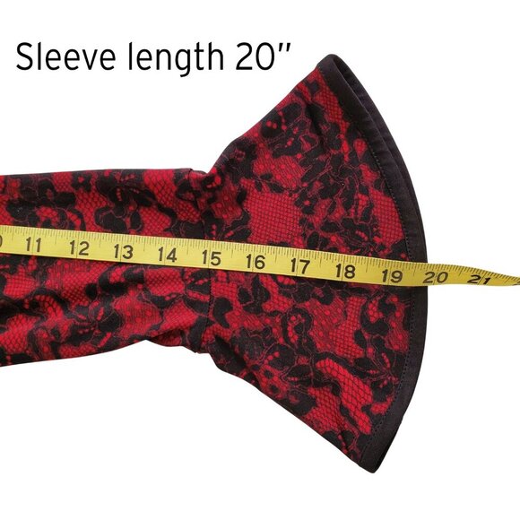 MICHAEL by Michael Kors Lace Print Bell-Sleeve Dress Dark Romantic Size S - Picture 14 of 15